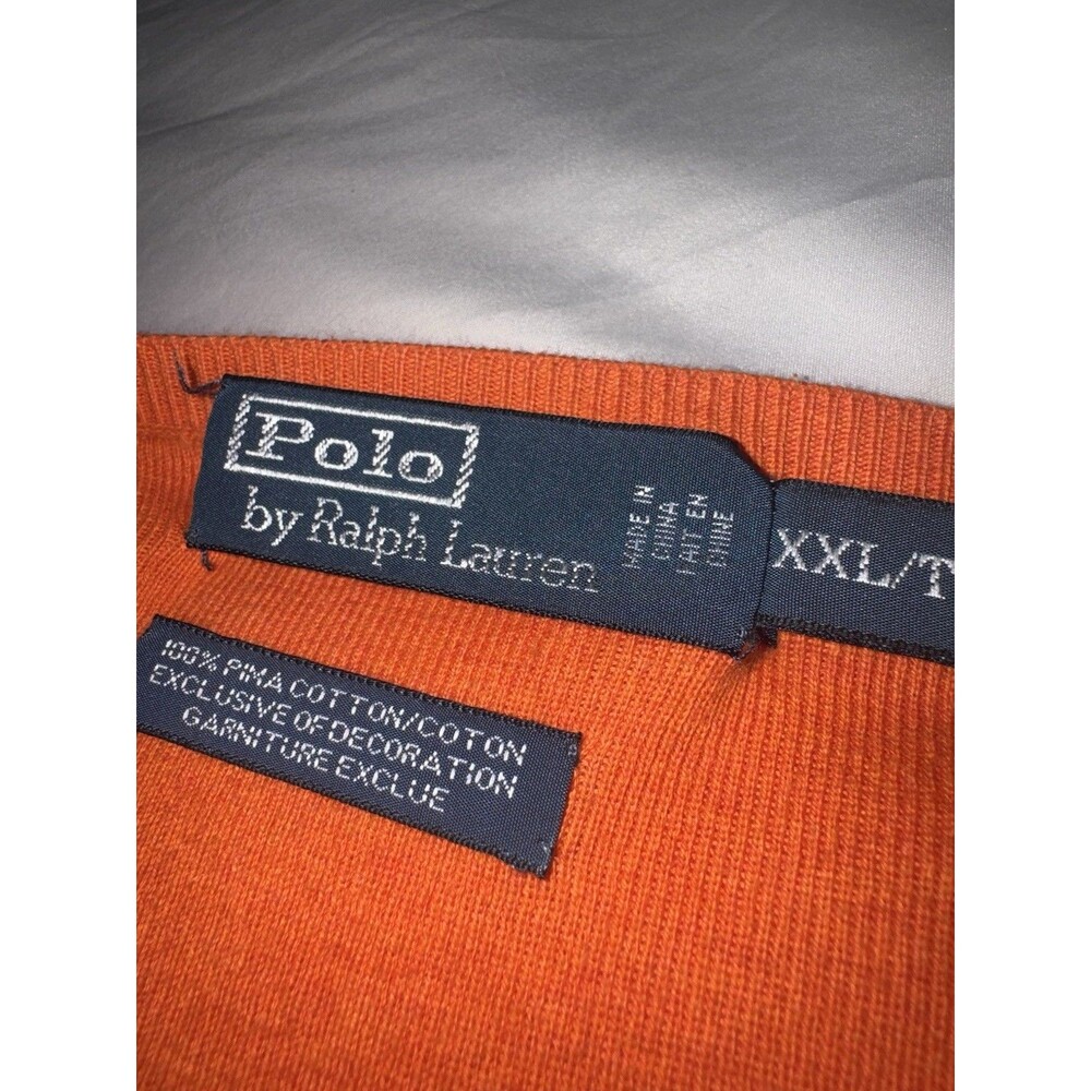 Mens Lightweight Ralph Lauren Pullover Sweater Size XXL Orange Color Very Nice